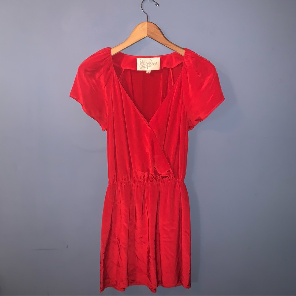 Rory Beca Red Silk Dress Size Small
